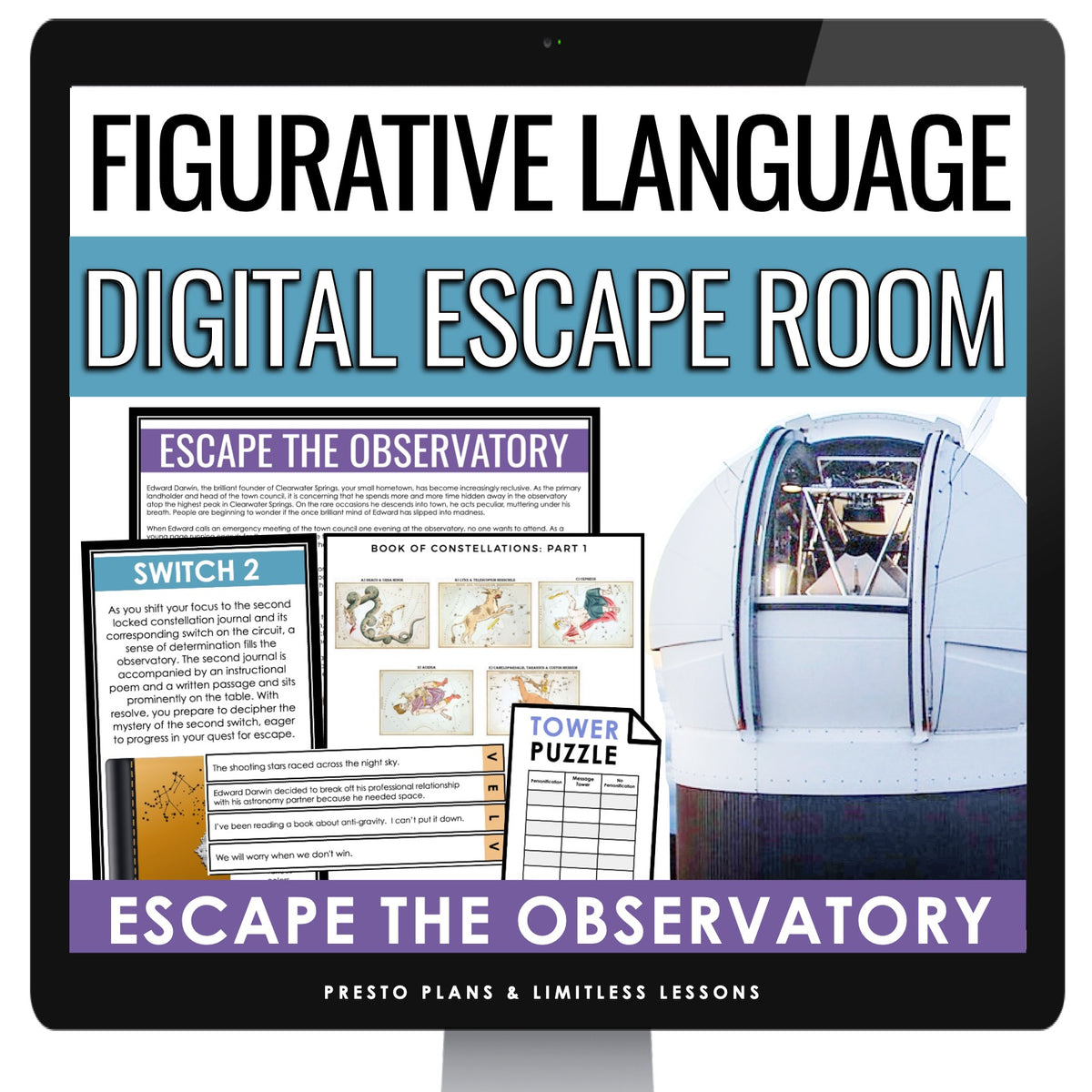 Figurative Language Digital Escape Room Bell Ringers Lit. Devices 