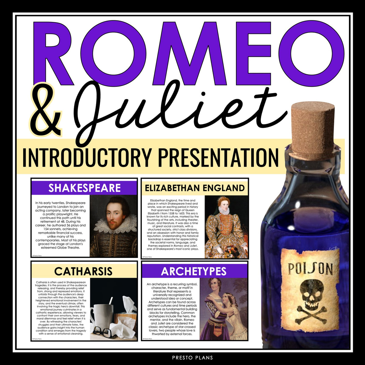 Romeo and Juliet Introduction Presentation - Discussion, Shakespeare, –  Presto Plans