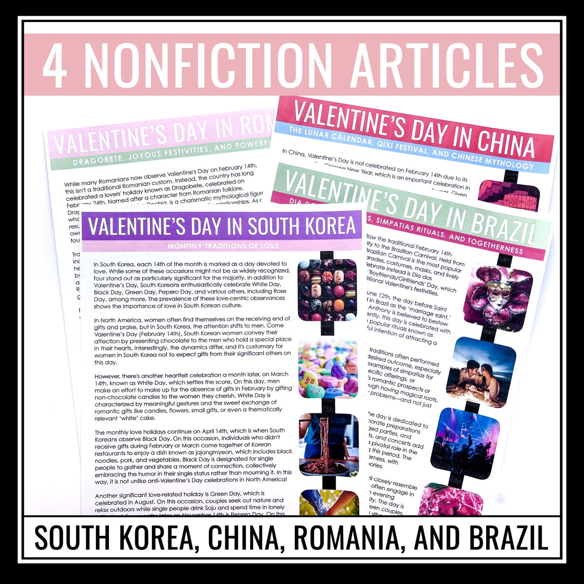 Valentine's Day around the world, Articles