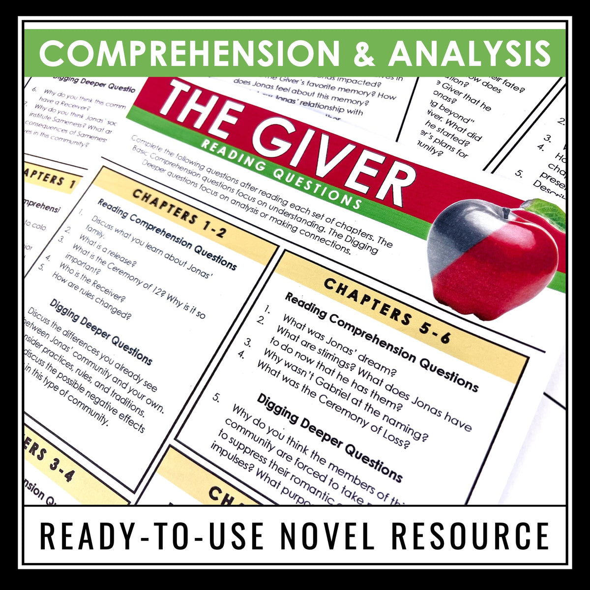 The Giver Questions - Comprehension And Analysis Reading Chapter Quest ...