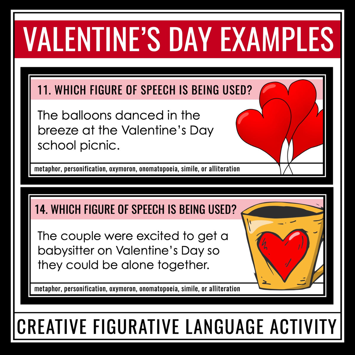 valentines day figurative language presto plans