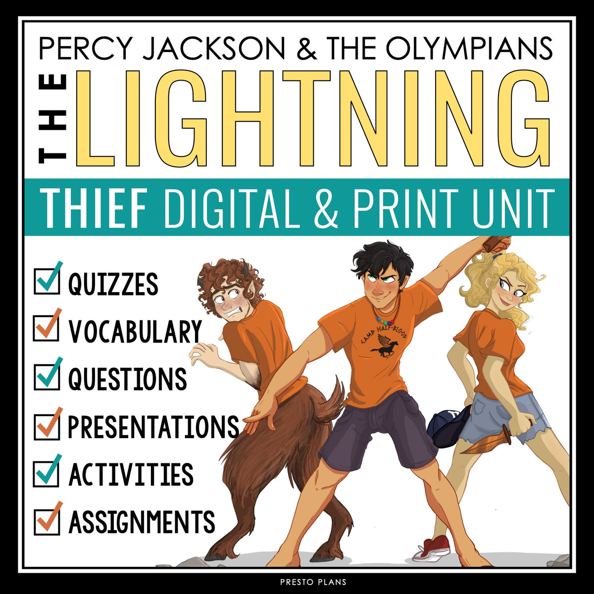 10 Creative Activities to Teach Percy Jackson & The Olympians: The  Lightning Thief by Rick Riordan Teaching Percy Jackson: 10 Creative  Activities - Presto Plans