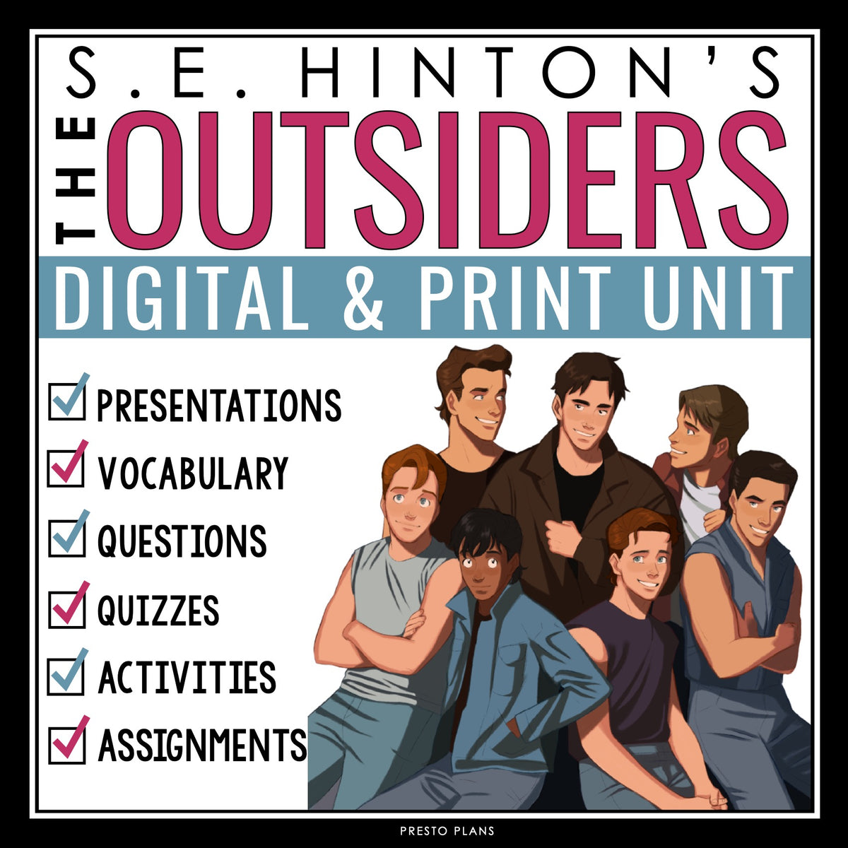 The Outsiders Unit Plan - S.E. Hinton Novel Study Unit - Digital