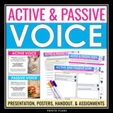 Active and Passive Voice - Presentation, Assignment, and Classroom Posters