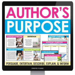 Author's Purpose Lesson - Digital Slides & Assignments Author's Point of View