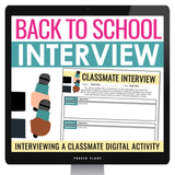 Back to School Activity - Classmates Interview First Day Digital Activity