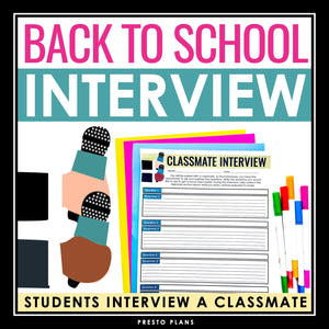 Back to School Activity - Classmates Interview First Day of School Activity