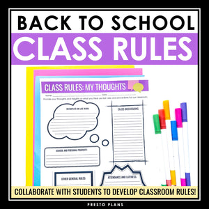 Back to School Rules Activity - Writing Class Rules with Students Assignment