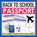 Back to School Stations Activity - Get to Know You, Goals, & Community Passport