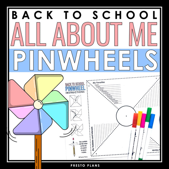 Back to School All About Me Activity - Creative First Day Pinwheel Craft