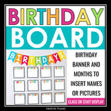 Birthday Board Bulletin Display - Classroom Decor Staff or Student Birthdays