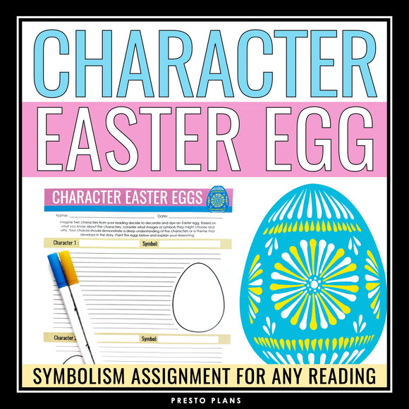 Easter Assignment for Any Novel or Short Story - Character Easter Egg Decorating