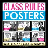 Class Rules Posters - Famous Quotes - Creative Back to School Bulletin Board