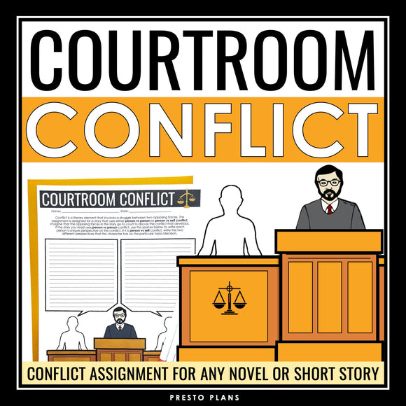 Conflict Assignment For Any Novel or Short Story - Story Elements Activity