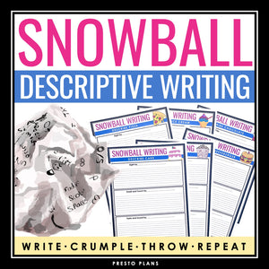 Descriptive Writing Activity - Snowball Writing Collaborative Imagery Writing