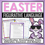 Easter Figurative Language Assignments - Literary Devices Worksheet Activities