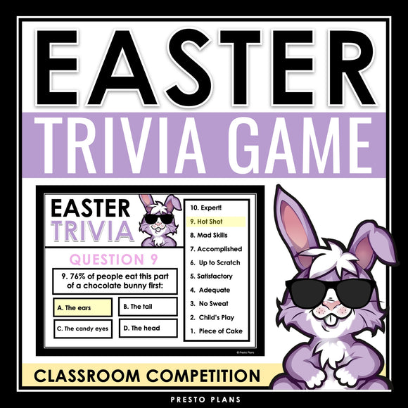 Easter Trivia Game - Easter Classroom Competition Interactive Holiday Game