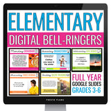 Elementary Bell Ringers - Grammar, Brainstorming, Writing, Videos - Digital