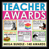 End of the Year Teacher Awards Bundle - 140 School Staff Award Certificates