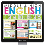 English Bell Ringers - Literary Devices, Grammar, Vocab, Videos - Digital Vol 2