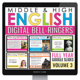 English Bell Ringers - Grammar, Vocabulary, Figurative Language - Digital Vol 3