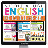 English Bell Ringers - Grammar, Word Choice, Writing, & Video - Digital Vol 4