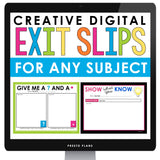 Exit Tickets for Any Subject - Digital Comprehension Exit Slips or Exit Passes