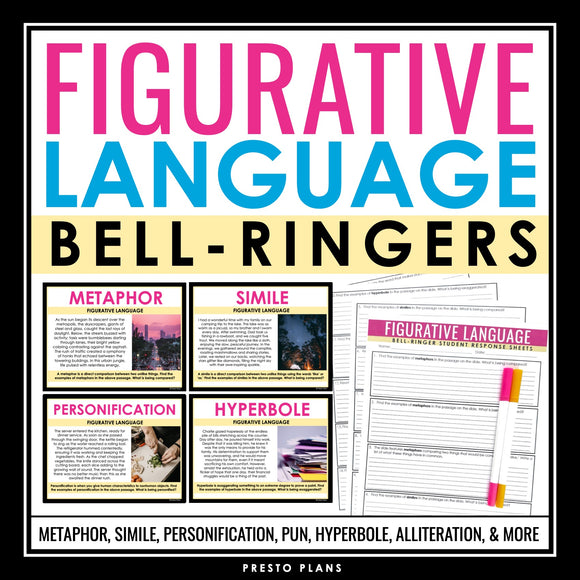 Figurative Language Bell Ringers for ELA - Literary Devices & Figures of Speech