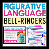 Figurative Language Bell Ringers and Task Cards - Literary Devices Practice