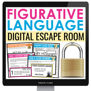 Figurative Language Digital Escape Room Activity - Literary Devices Breakout