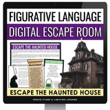 Figurative Language Digital Escape Room Bell Ringers Game - Haunted House