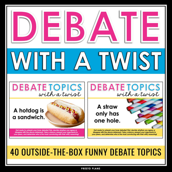 Funny Debate Topics - 40 Creative Discussion Debate Ideas for Middle or High