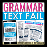 Grammar Bell-Ringers & Task Cards Activities - Editing Grammar in Text Messages