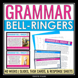 Grammar Bell Ringers - Editing Grammar, Punctuation, & Spelling Task Cards