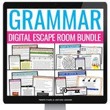 Grammar Escape Room Bell Ringer Activities Digital Bundle - Breakout Games