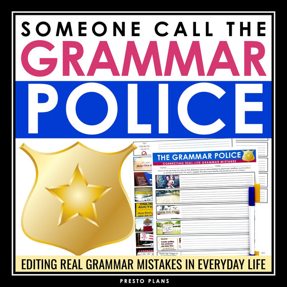 Grammar Activity - Editing Grammar Errors in Real Examples Slides & Assignment