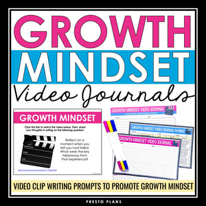 Growth Mindset Writing Prompts - Video Clip Journal Writing Topics