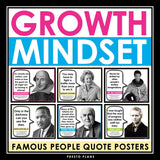 Growth Mindset Posters and Assignment - Famous Quotes Bulletin Board Decor