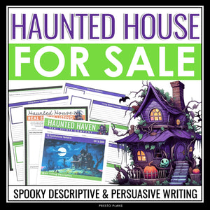 Halloween Descriptive Writing Activity Sell a Haunted House Real Estate Listing