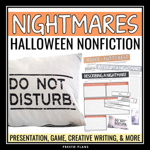 Halloween Nonfiction Assignments - Nightmares Activities and Creative Writing