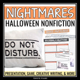 Halloween Nonfiction Assignments - Nightmares Activities and Creative Writing