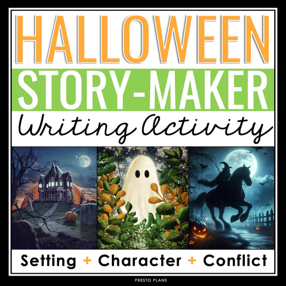 Halloween Writing Prompts - Narrative Writing Story Starters - Story Elements