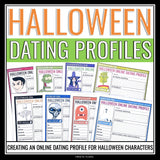 Halloween Writing Activity - Halloween Character Dating Profiles Assignments