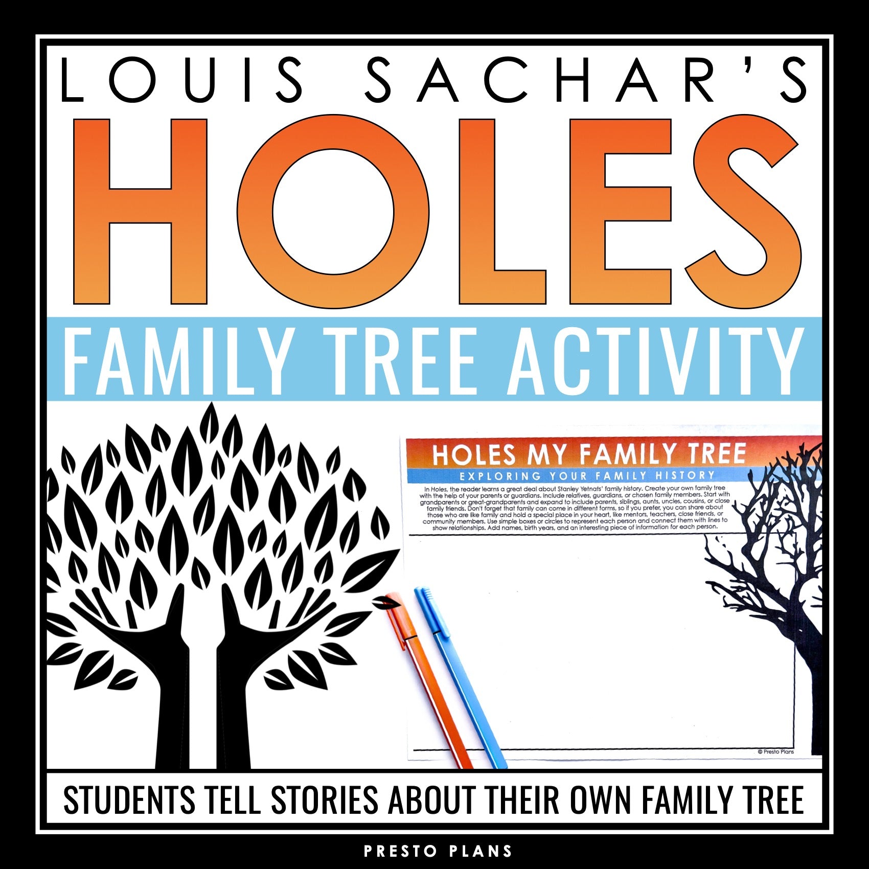 Holes Creative Assignment - Family Tree Novel Connection Activity
