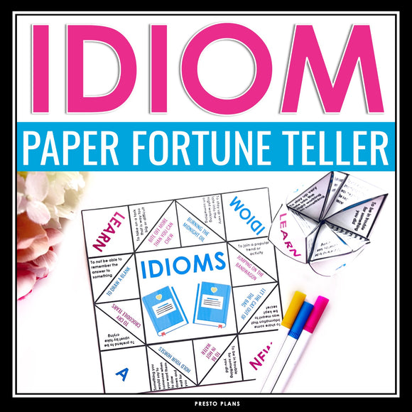 Idioms Paper Fortune Teller Activity - Idioms Game Hands-On Activity