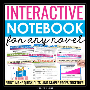 Interactive Notebook Assignments for Any Novel - Reading Foldable Activities