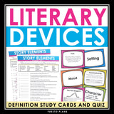 Story Elements and Literary Devices Review Flash Cards and Quiz