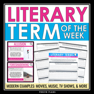 Literary Devices - Weekly Figurative Language, Story Elements, & Literary Terms