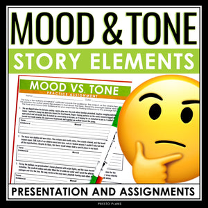 Mood and Tone Lesson - Presentation and Story Elements Worksheet Assignment