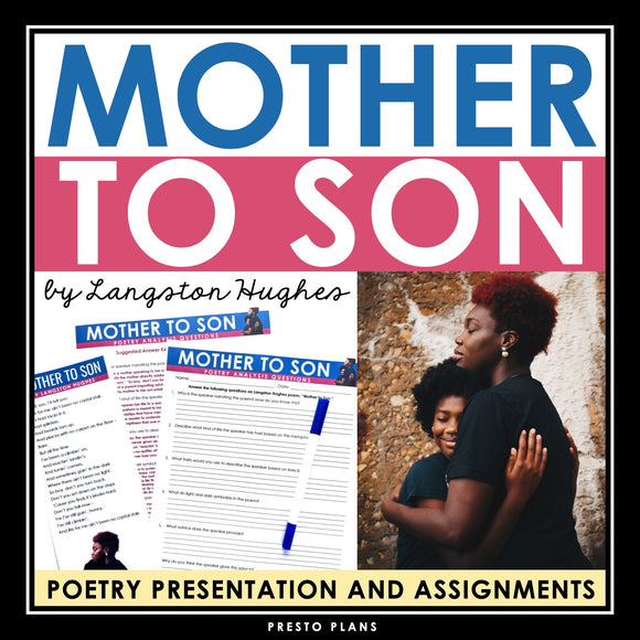 Mother to Son by Langston Hughes - Poetry Presentation and Assignments